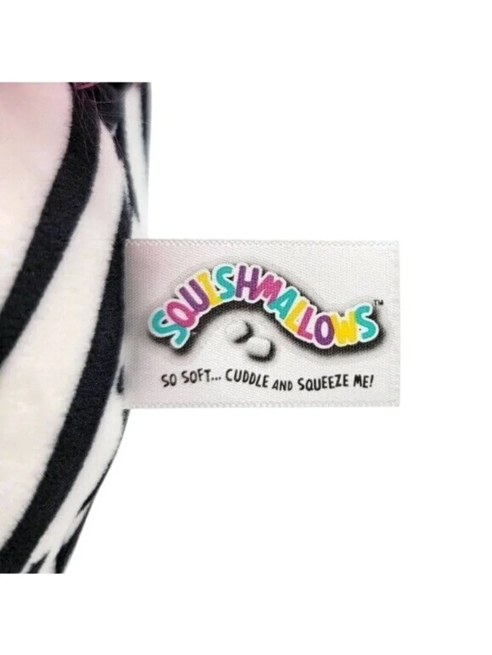 Squishmallows Tracey Mohawk Zebra Plush Black White 8